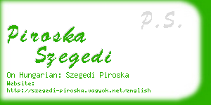 piroska szegedi business card